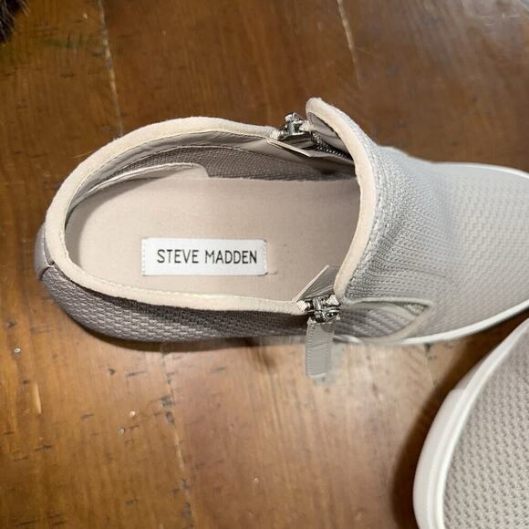 Steve Madden Click Wedge Sneakers Women’s Size 9 M Side Zip Gray - Picture 12 of 15